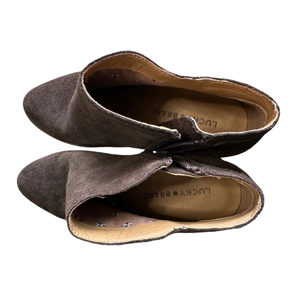 Women's Lucky Brand Brown Suede Ankle Boots & Booties Size 7.5 - Picture 5 of 8